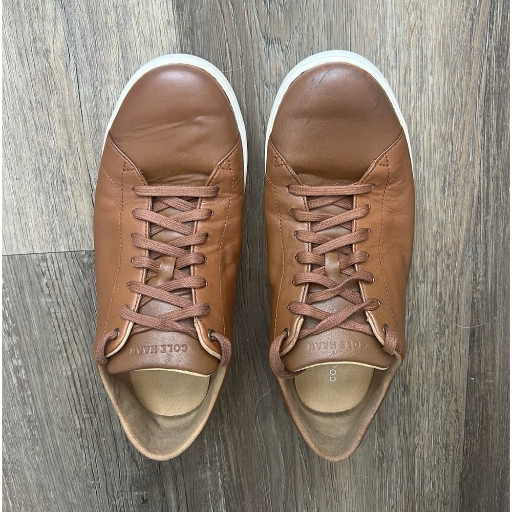 Cole Haan GrandPro Leather Sneakers Men's 10.5M British Tan Brown Casual Lace Up